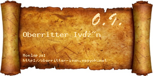 Oberritter Iván névjegykártya